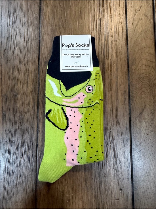 Pop’s socks Other - Men's Lime Green & Pink Fish Crew Socks
